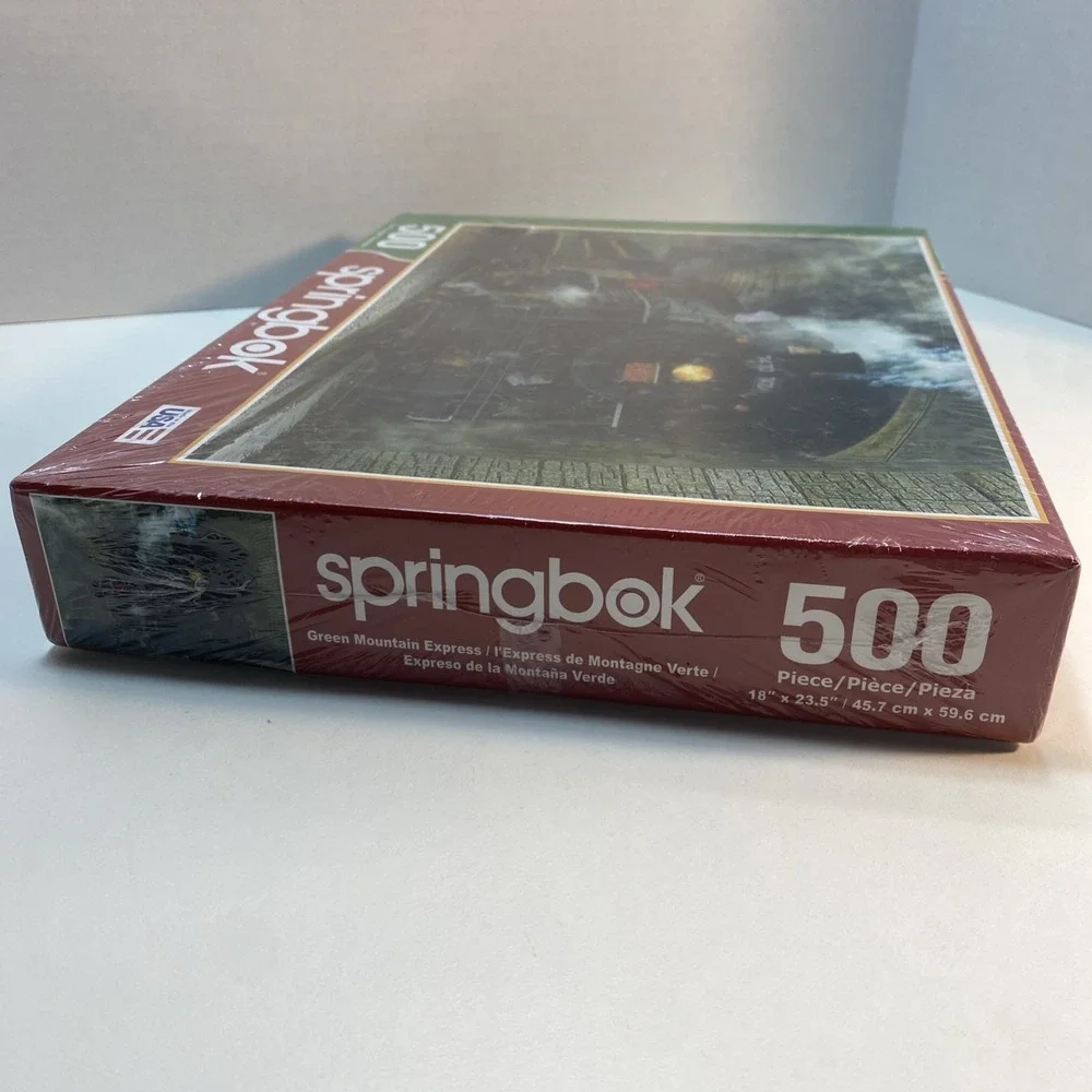 Springbok‎ Jigsaw Puzzle 500 Piece Train Green Mountain Express Locomotive NEW
